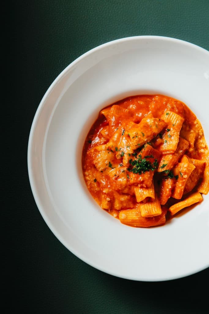 Rigatoni pasta in tomato sauce, Aqua Farina